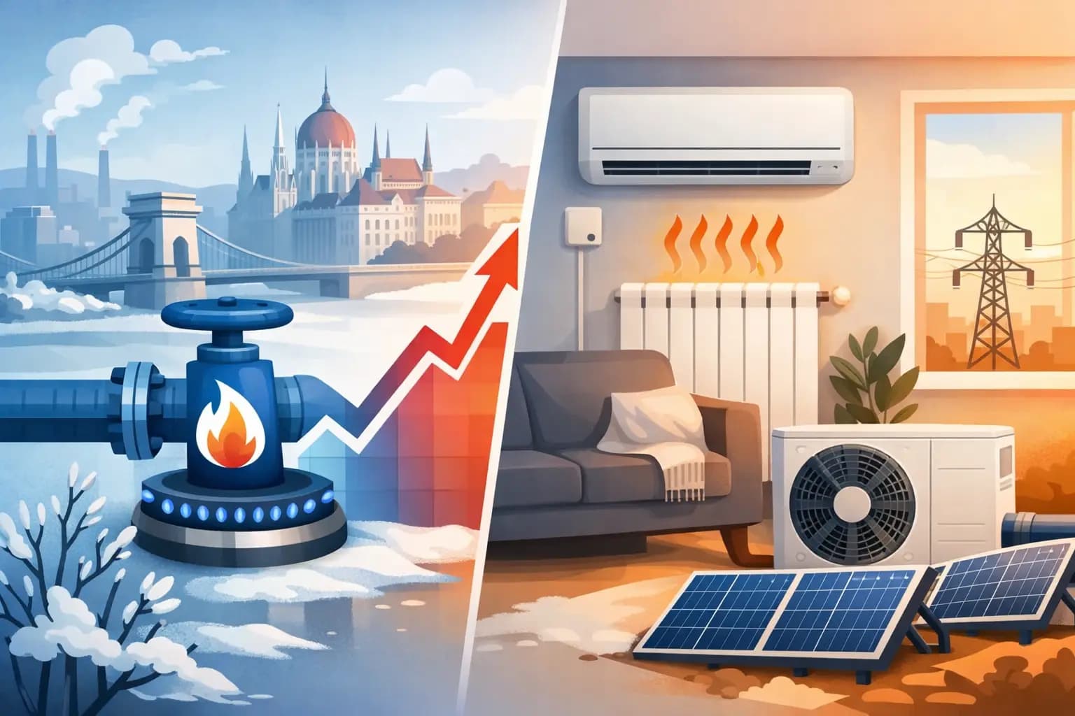 Gázátlag felett klímás H-tarifás kiegészítő fűtés